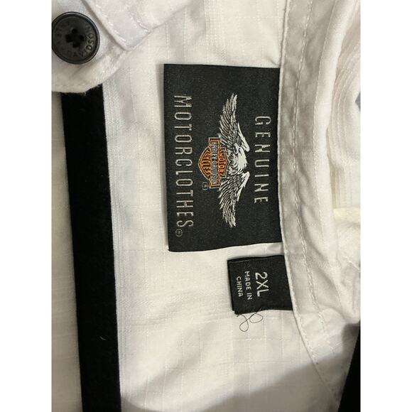 Harley Davidson Milwaukee Wisconsin Button Shirt White Size 2XL - Picture 3 of 7